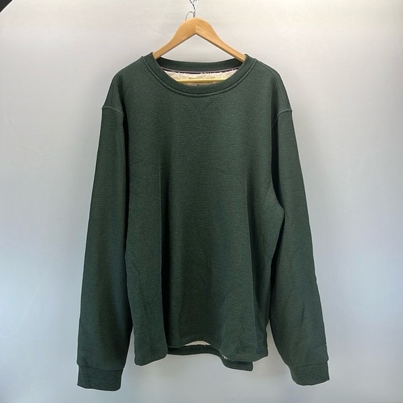 The BC Clothing Co Heritage Thermal Fleece Lined Crew Green Sweatshirt Mens XXL - Picture 3 of 10
